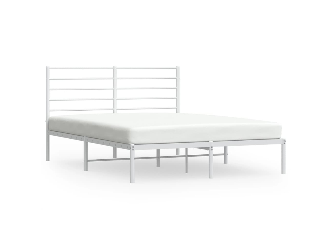 Bed Frame, Bed Frames Vidaxl Branco Aço (140 X 200 Cm)