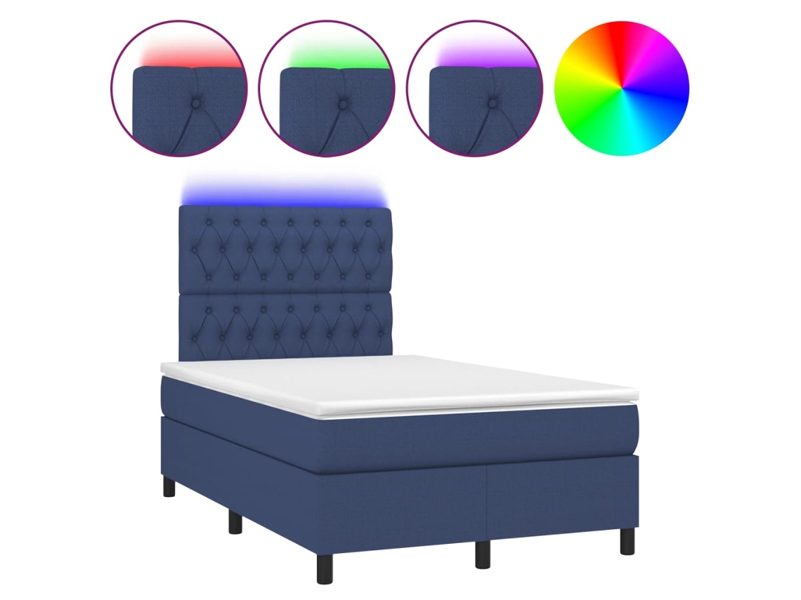 Box Spring Bed, Box Spring Beds Vidaxl Azul Tecido (120 X 190 Cm)