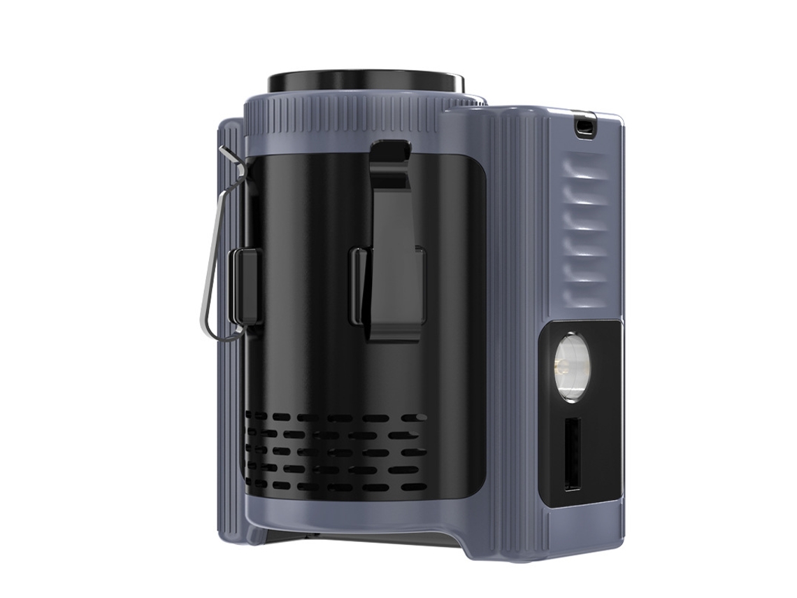Ventilador de Cintura MDUG recarregável USB, 10000mah, com luz, portátil (cinza)
