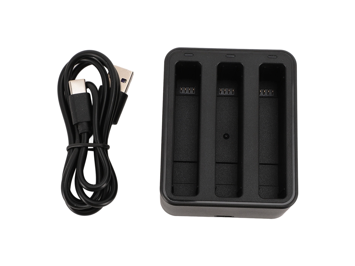 Battery Charger 3 Channel Led Indicator Light Battery Charging Hub With Usb Type C Cable 2x2500mah Replacement Batteries For X4 Action Camera