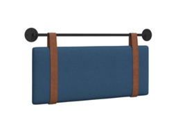 Vidaxl Cabeceira Suspensa Liso Azul 110 X 55 X 5 Cm Pu Antigo