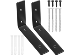 Suportes De Ângulo Reto Em Forma L Da Cabilock, Em Aço Laminado A Frio Para Prateleiras, Pretos, Design Exclusivo E Alta