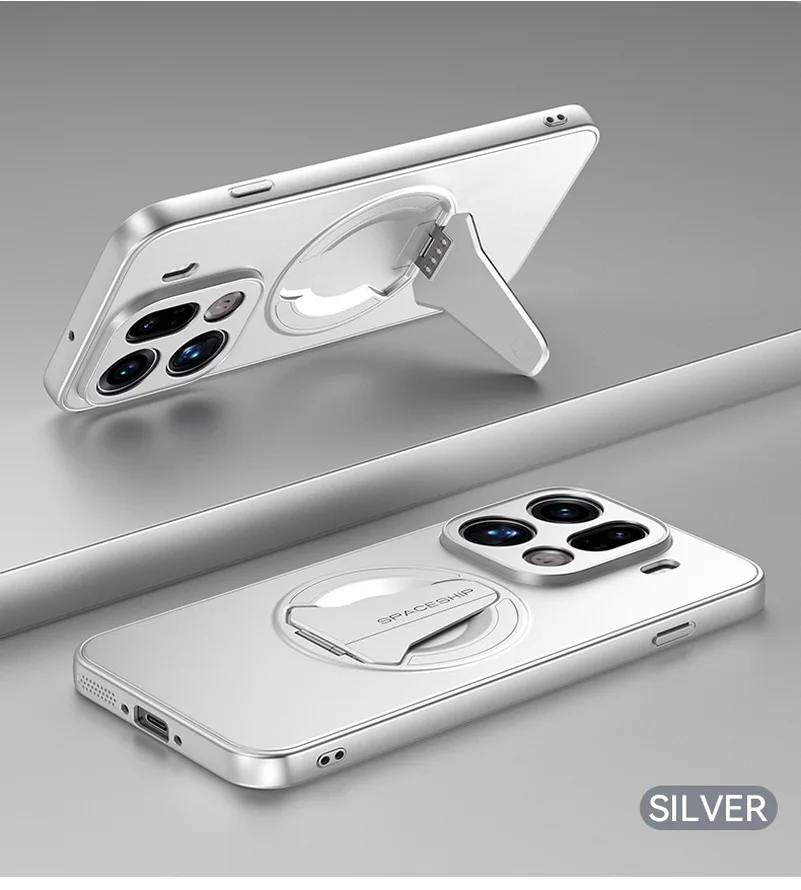 (prateado, Oppo Find X7) Capa Magnética Invisível Com Textura Fosca, Suporte E Proteção Contra Quedas.