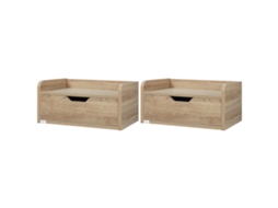 Conjunto De 2 Mesas De Cabeceira Flutuantes De Parede, Com 1 Gaveta Em Madeira Resistente, 40x30x19,5 Cm