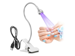 Lâmpada UV para unhas de gel, 3 W, giratória, USB, LED com clipe de segurança, LY EBIKE