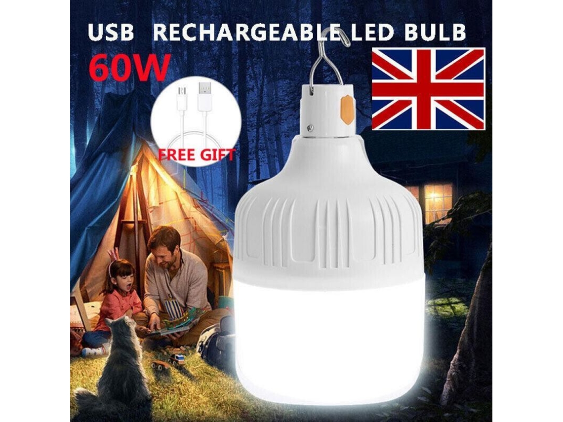 Lanterna Led Recargável, Usb, 60W, Impermeável, 3 Níveis, 180lm, 6500k (S/MARCA)