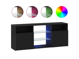 Móvel para TV com Luzes LED em Carvalho Preto 120x30x50 cm Madeira Engenheirada MAISON EXCLUSIVE