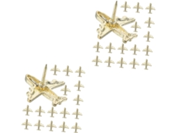 Conjunto De 2 Ganchos Decorativos Metal Em Formato Avião Para