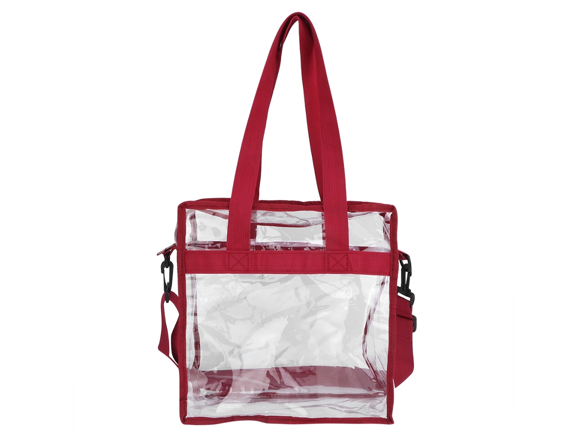 Bolsa de viagem de PVC transparente para maquiagem e produtos de higiene pessoal (vermelha)