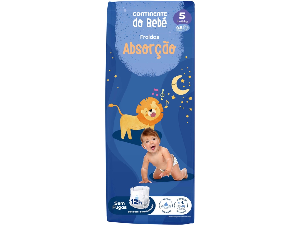 Fraldas Absorção 11-16kg T5 Continente Do Bebé