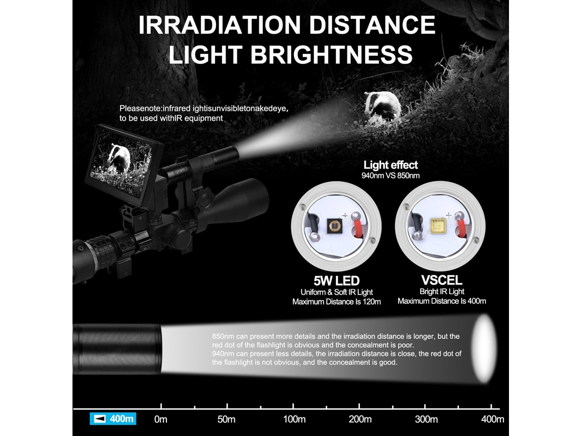 Lanterna Infravermelha W3/940nm/laser-anekim W3 5w Led 850nm 940nm Vcsel, Iluminador Infravermelho Com Zoom Para Visão Noturna