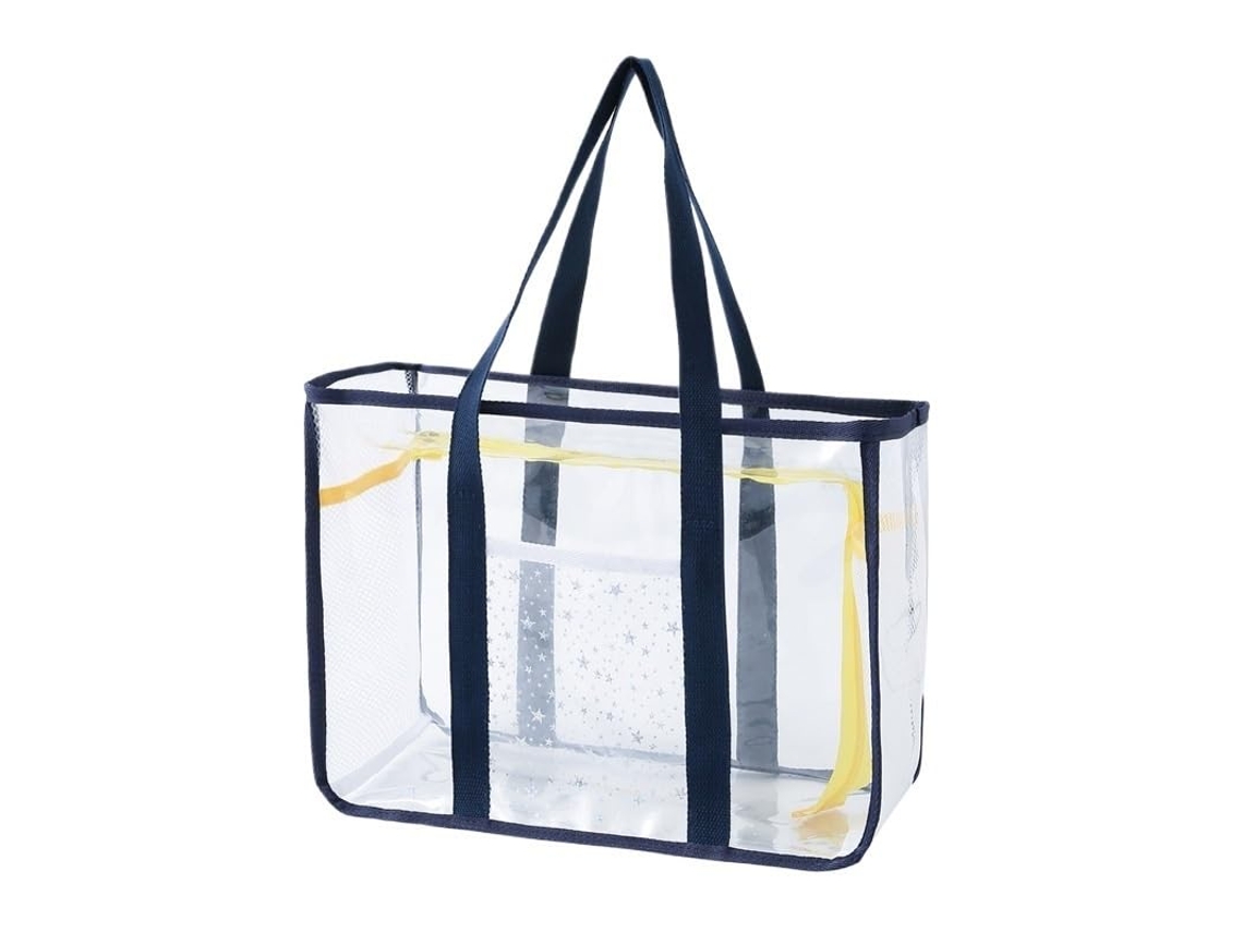 Bolsa De Praia Feminina Para Atividades Ao Ar Livre Pvc Transparente Para Viagem Armazenamento Prático Natação-preto