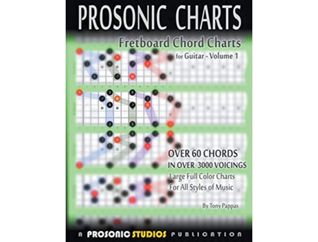 Livro Fretboard Chord Charts for Guitar Volume 1 de Tony Pappas (Inglês)