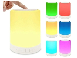 Alto Falante Bluetooth Luz Noturna Alto Falante Led Sensor De Toque Estéreo E Controle De Luz Noturna Abajur De Cabeceira Abajur Regulável Bestvite