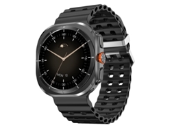Smartwatch com chamadas Bluetooth, downloads locais de músicas e vídeos, 32 GB de armazenamento e suporte para fone de ouvido TWS, preto.