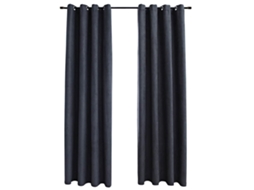 Maison Exclusive - Cortinas Blackout C/ Argolas Em Metal 2 Pcs 140x245cm Antracite