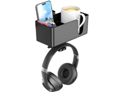 Organizador De Mesa Giratório 4em 1com Suporte Para Fones Ouvido, Porta Canetas, Presilha Para Mesa, Para Jogos De
