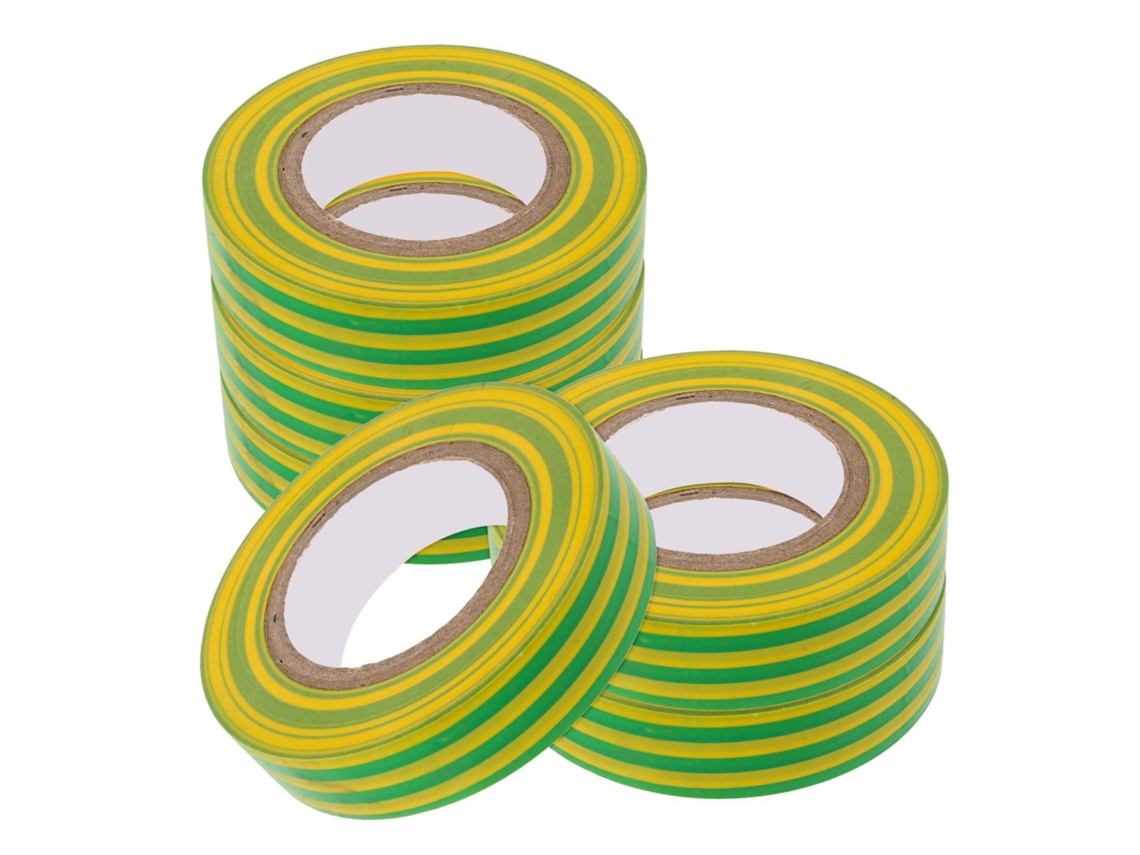 Fita Isolante Amarela Para Identificação De Cabos, 6 Rolos De Pvc