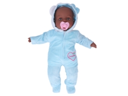 Ats muñeca Reborn de 40,64 Cm Pele Preta Simulação de Vinil Macio Bebê Realista com Chupeta (16 Polegadas)