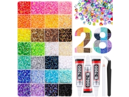 30.000 Peças de Strass de Resina Gelatinosa em 28 Cores, 3 Mm, Multicoloridas, com Base Plana, para Artesanato, Unhas e Maquiagem. PANOONA
