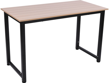 HOMCOM Mesa de computador para casa oficina Com pés ajustáveis Mobiliário de Escritório Simples 120x60x76cm 100 kg de carga Armação de metal