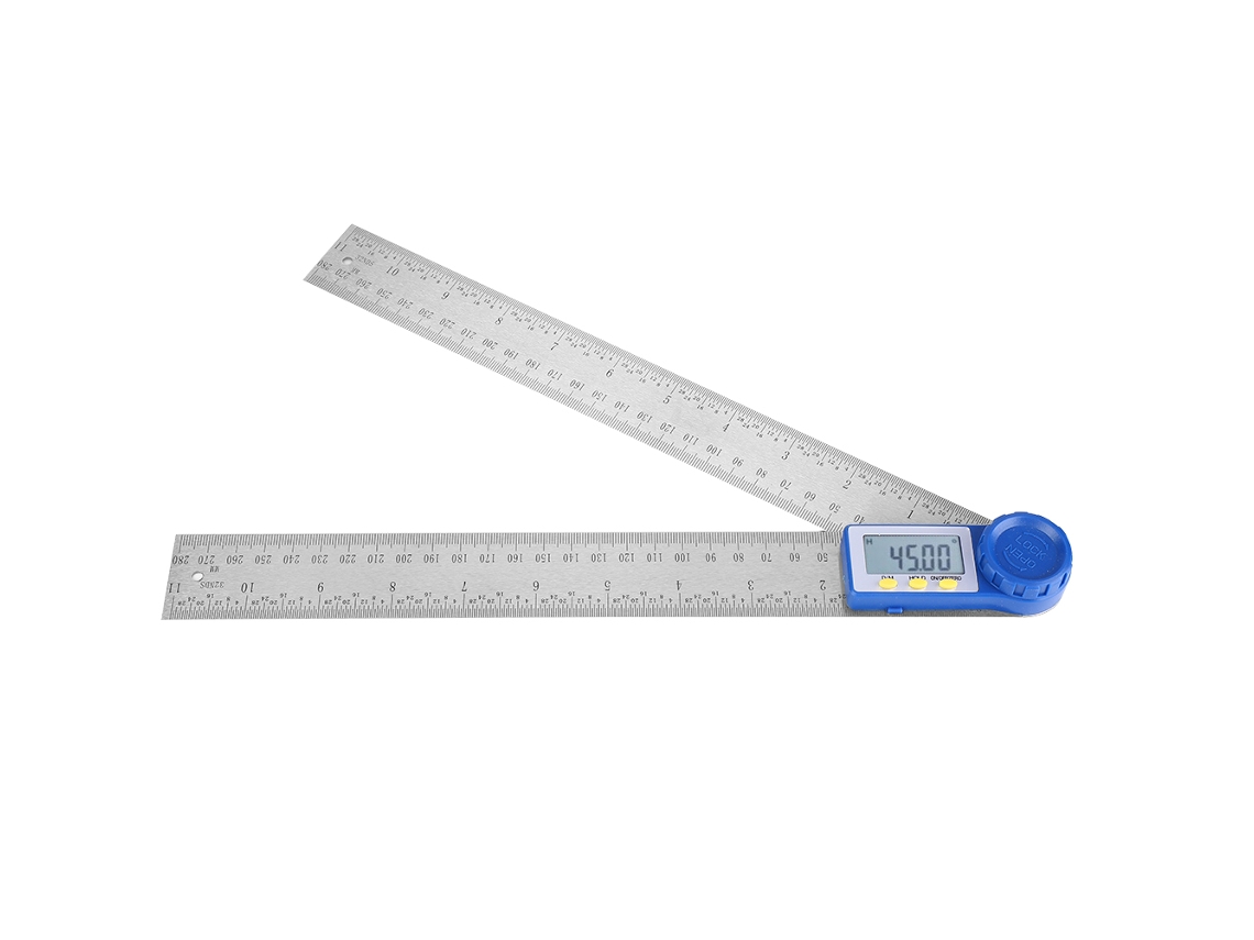 Régua 2 em 1 Goniómetro Digital com Display Ângulo Finder Magnético Elétrico Ruler 300mm