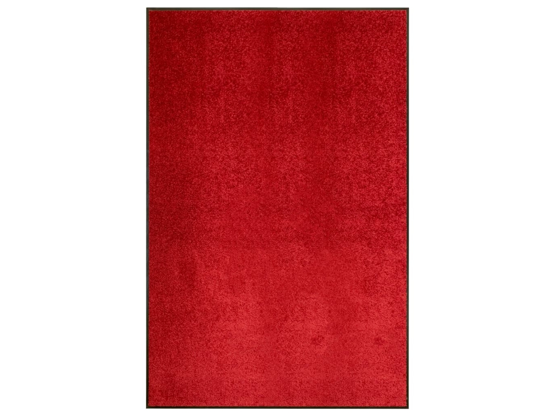 Vidaxl Tapete De Porta Lavável 120x180 Cm Vermelho