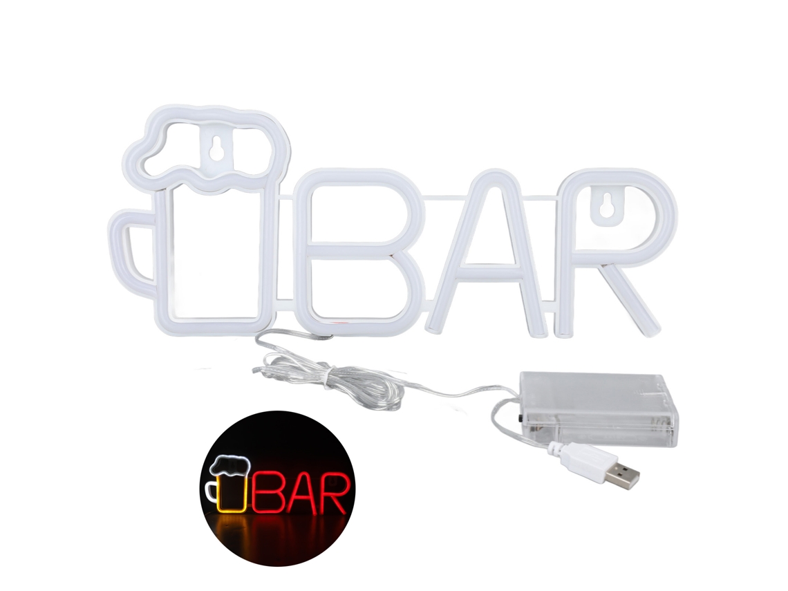 2026 señal Neón Led Forma Bar de Alta Seguridad Usb/batería Luz Neón para Bar Dormitorio Fiesta Jardín Rojo