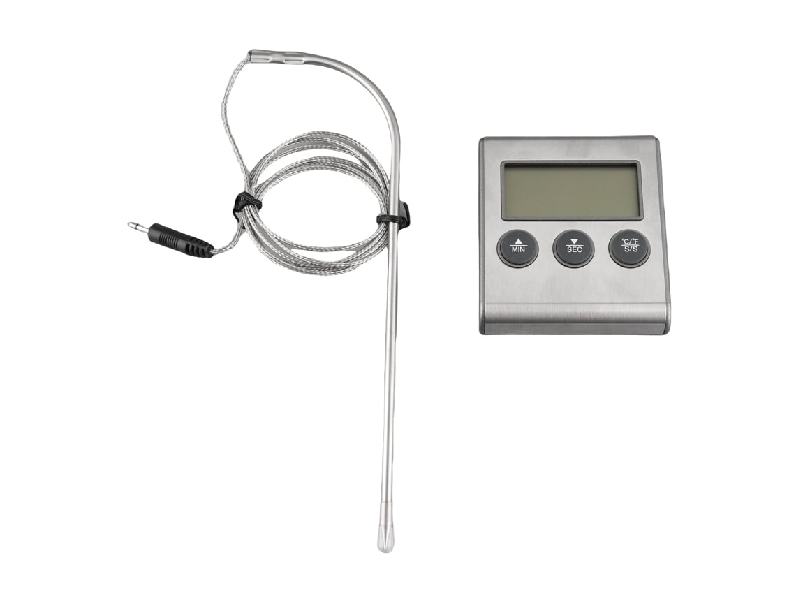 Termômetro Digital de Churrasco com Cronômetro para Carne, Sonda de 19,3cm LCD