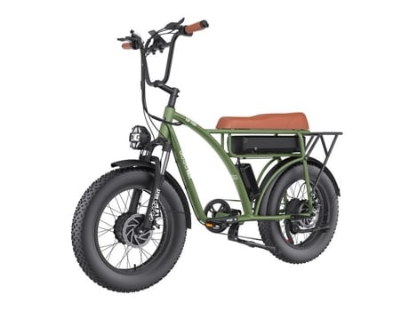 GOGOBEST Gf750 Bicicleta Elétrica 80Km Roda de Alumínio 20 Preto 2000 W 17 5Ah Verde Escuro