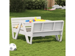 Vidaxl Mesa De Piquenique P/ Crianças 88x122x58 Cm Pinho Maciço Branco