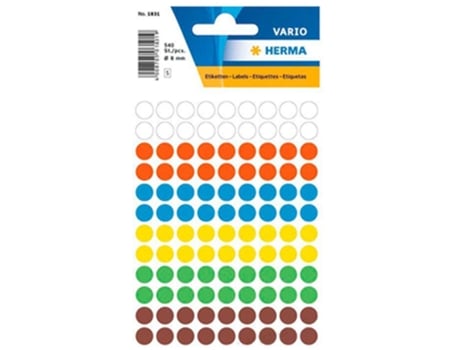 Etiquetas Redondas 08mm Sortido Herma1831 540Un