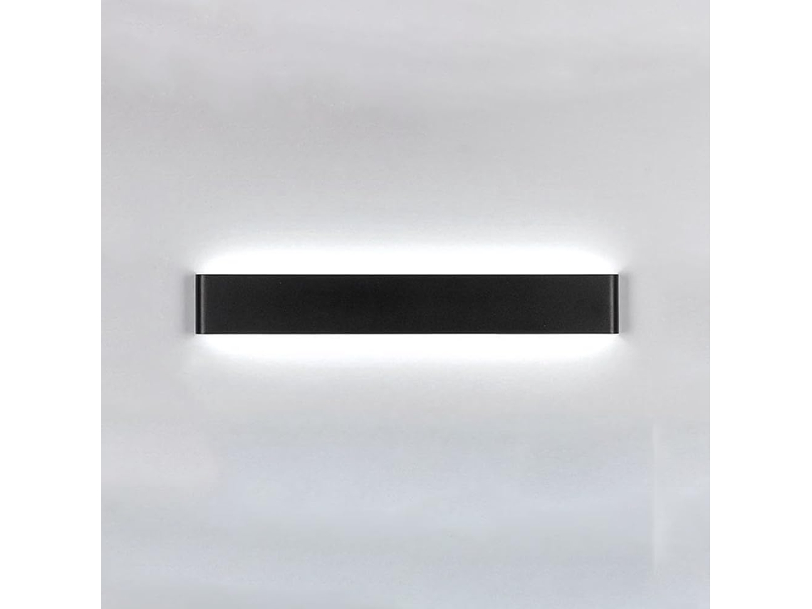 Applique Mural Preta, De Alumínio, Led, Moderna, Ultra-fina, Linear, 6000k