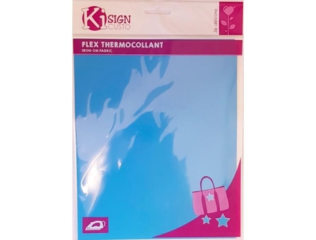 Tecido flexível para passar a ferro Azul fosco 20 x 25 cm