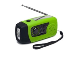 Rádio Solar, 2000mah, Rádio Fm Recarregável De Emergência Com Manivela, Lanterna Com Cabo Usb Brilvibera (verde)