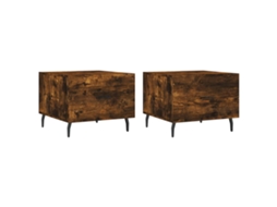 Conjunto de mesa de centro MAISON EXCLUSIVE 2 peças Madeira Processada Cor Fumado (50x50x40 cm)