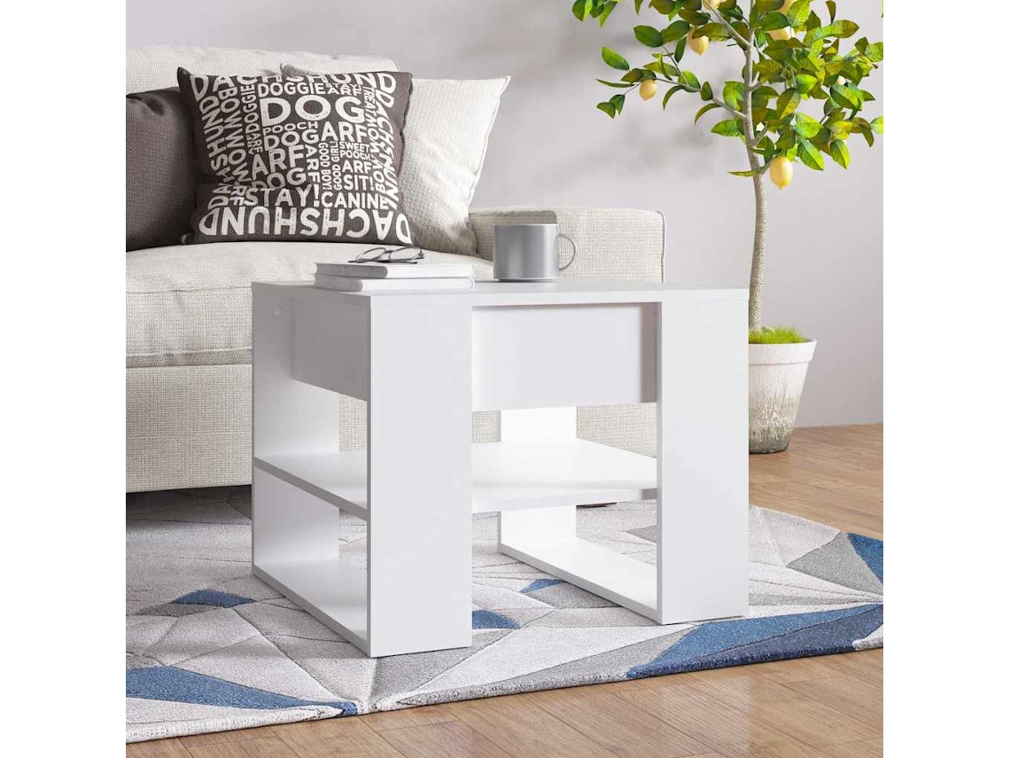 Vidaxl Mesa De Centro 55,5x55x45 Cm Madeira Processada Branco