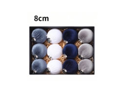 Decorações De Natal, Exquísitas, Kit De Bolas De Natal De Plástico Envoltas Em Tecido, Acessórios Para Árvore De Natal Igvtrade (8 Cm/12 Unidades)