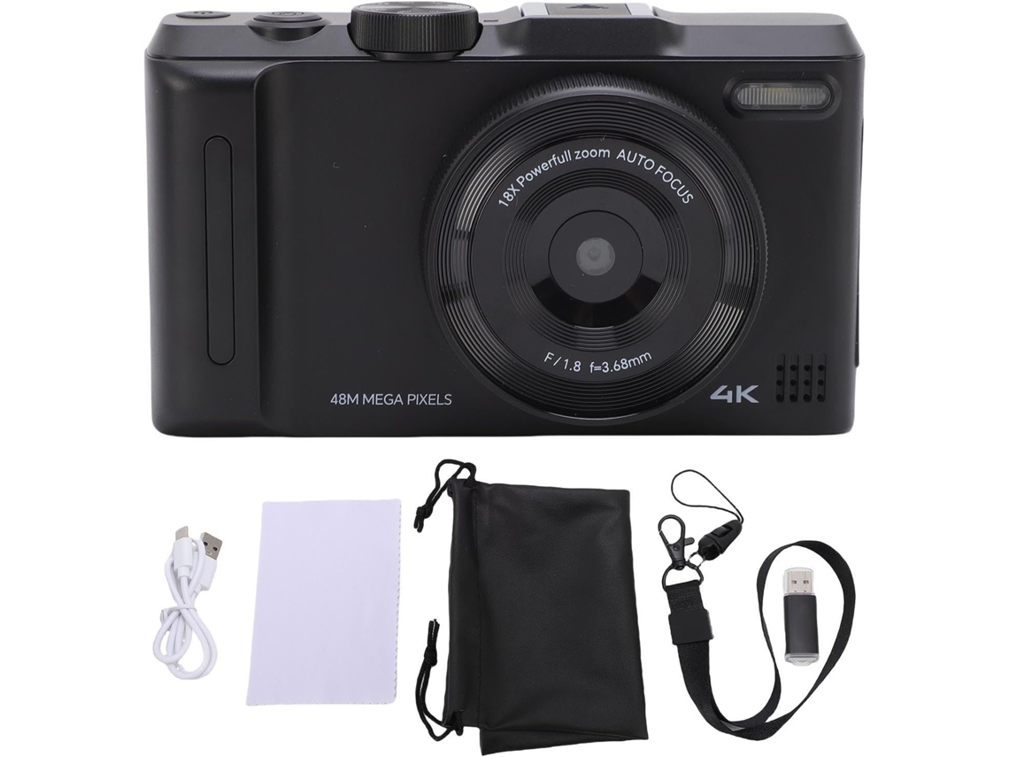 Câmera Digital 4k, 48mp, Compacta, Com Foco Automático, Ideal Para Vlogs