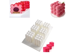Molde de Silicone para Mousse e Bolo com 6 Cavidades Cubo Mágico com Marca