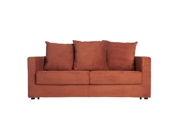 Sofá-cama de 3 lugares em veludo cotelê terracota com colchão de 13 cm Bacio MILIBOO