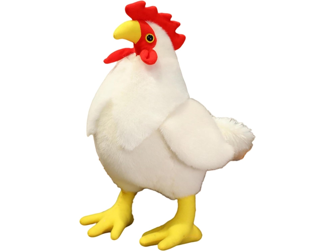 Galinha De Pelúcia, Galo De Pelúcia Branco, 50 Cm (19,6 Polegadas)