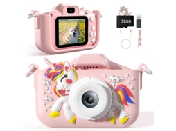 Minicâmera infantil multifuncional Yizhood, câmera dupla HD 1080P com cartão de 32 GB