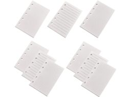 Pacote Com 9 Folhas De Refil Para Diários Com Linhas E Quadriculadas, Compatível Com Fichários Espiral.