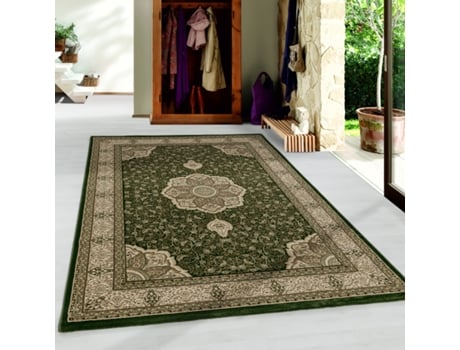 Kashmir Indi Tapete Pelo Curto Retangular 240x340cm Verde