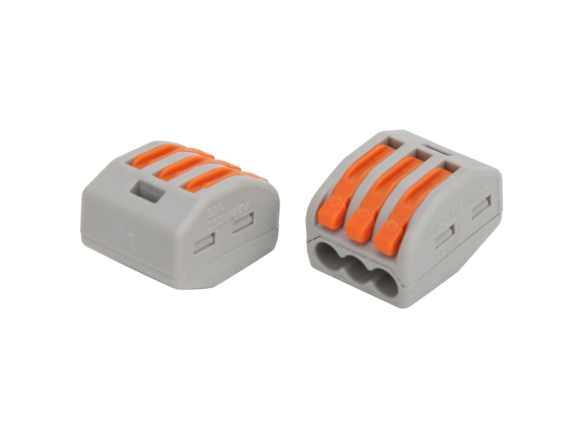 Conector De Terminal Com Mola Pct-213, 15 Unidades, 3 Vias Para Cabos