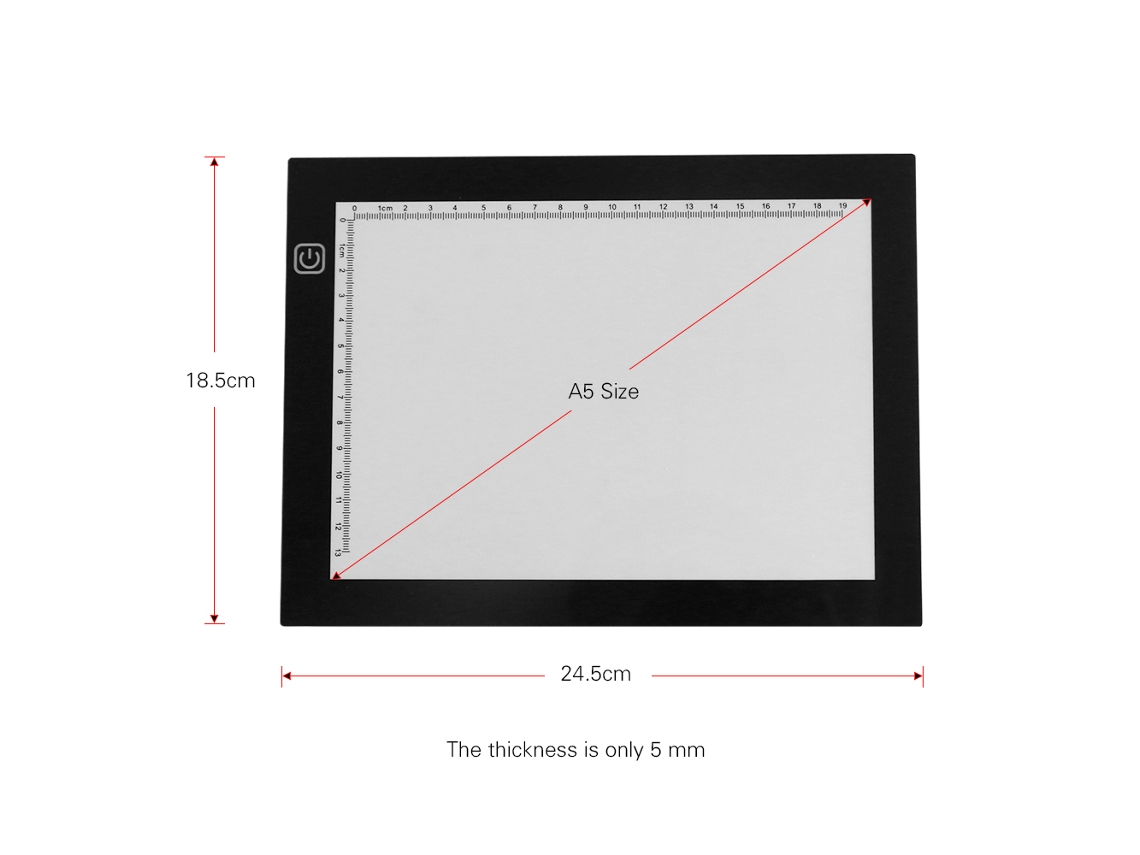Light Pad A5 Ultra fino Led com 3 Níveis de Brilho Usb para Traçado Desenho Arte Animação
