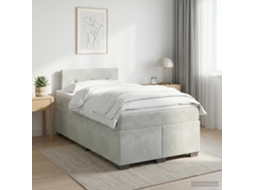 Vidaxl Cama Box Spring Com Colchão Cinzento-claro 120 X 200 Cm Veludo