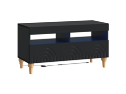 Vidaxl Gabinete De Tv Led Preto Derivados De Madeira