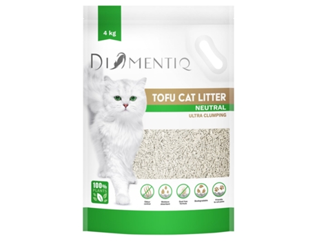 Ninhada de Tofu Neutro Ultra Aglomerante à Base de Plantas 4kg Diamentiq